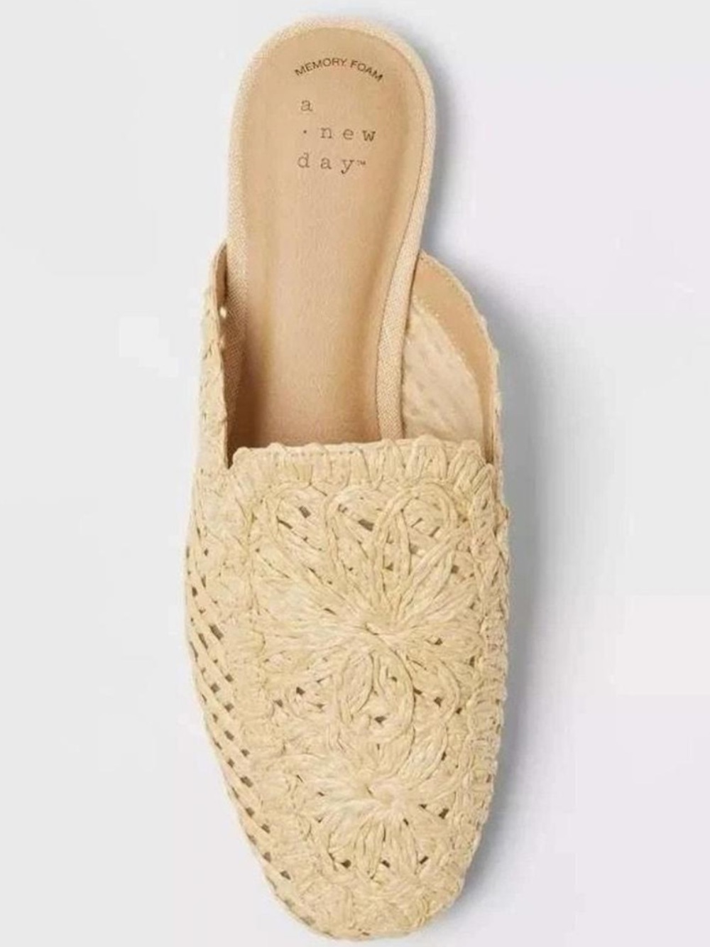 NEW Target A New Day Women's Greta Natural Woven Mules Size 8.5 Slip On Shoes
